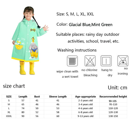 Smally Cartoon Children Raincoat EVA Waterproof Student Split Poncho, Size: M(Glacial Blue)-garmade.com
