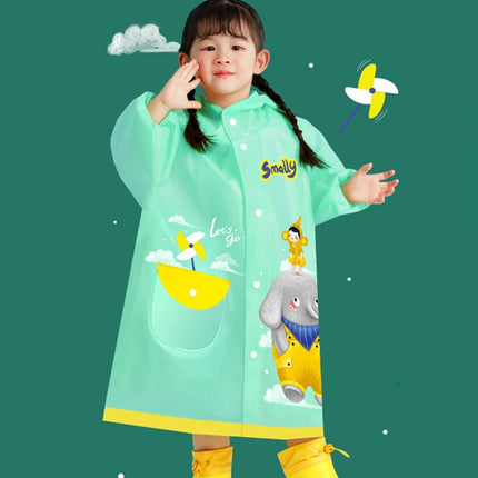 Smally Cartoon Children Raincoat EVA Waterproof Student Split Poncho, Size: L(Mint Green)-garmade.com