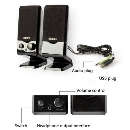 Edifier R10U Mini USB Laptop Speaker(Black)-garmade.com