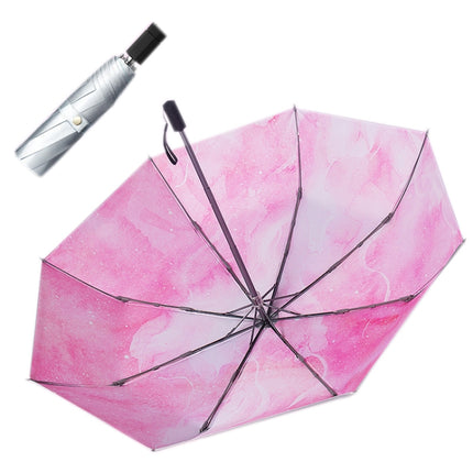 Illustrator Tri-Folding Umbrella Titanium Silver Glue Anti-Ultraviolet Folding Umbrella(Manual Half Summer)-garmade.com