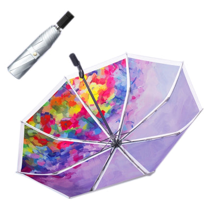 Illustrator Tri-Folding Umbrella Titanium Silver Glue Anti-Ultraviolet Folding Umbrella(Manual Yan Ran)-garmade.com