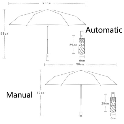 Illustrator Tri-Folding Umbrella Titanium Silver Glue Anti-Ultraviolet Folding Umbrella(Manual Halo)-garmade.com