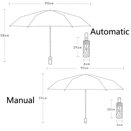 Illustrator Tri-Folding Umbrella Titanium Silver Glue Anti-Ultraviolet Folding Umbrella(Automatic Star Dream)-garmade.com