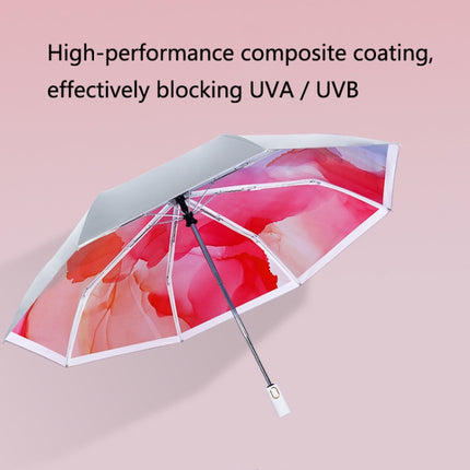 Illustrator Tri-Folding Umbrella Titanium Silver Glue Anti-Ultraviolet Folding Umbrella(Automatic Yan Ran)-garmade.com