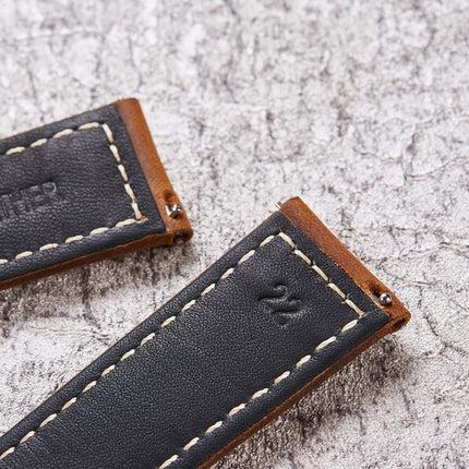Smart Quick Release Watch Strap Crazy Horse Leather Retro Strap For Samsung Huawei,Size: 20mm (Light Brown Black Buckle)-garmade.com