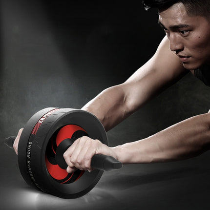 Household Fitness Equipment Abdominal Curl Roller Abdominal Muscle Wheel With Kneeling Pad, Colour: Three-wheel Red Black-garmade.com
