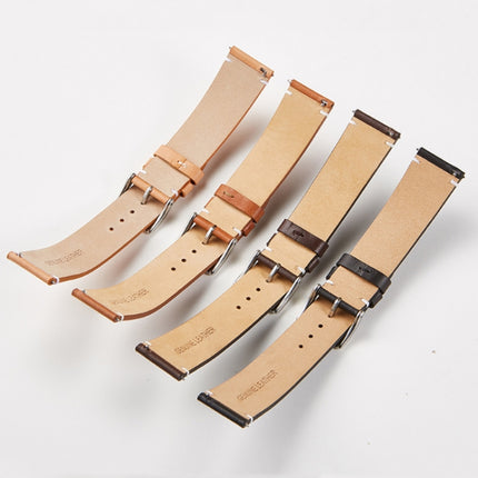 First Layer Retro Cowhide Frosted Bottom Leather Quick Release Ultra-Thin Universal Watch Strap, Size： 18mm(Light Brown)-garmade.com