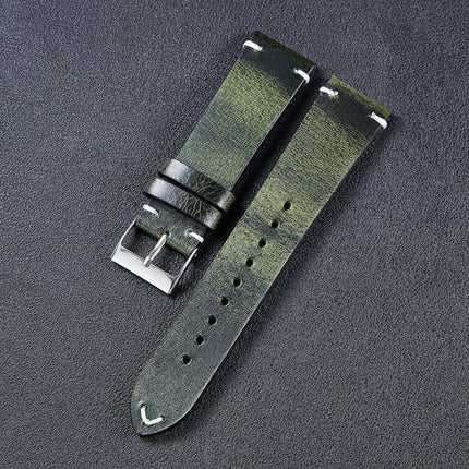 HB001 Color-Changing Retro Oil Wax Leather Ultra-Thin Universal Watch Strap, Size: 18mm(Green)-garmade.com