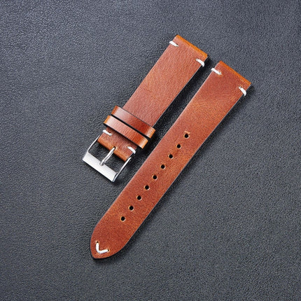 HB001 Color-Changing Retro Oil Wax Leather Ultra-Thin Universal Watch Strap, Size: 18mm(Light Brown)-garmade.com