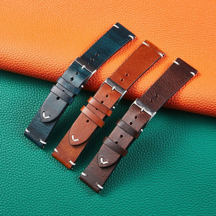 HB001 Color-Changing Retro Oil Wax Leather Ultra-Thin Universal Watch Strap, Size: 18mm(Wine Red)-garmade.com