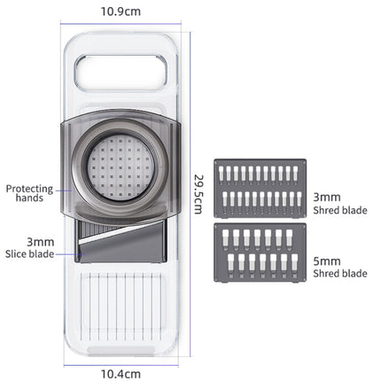 Multi-Function Slicker Kitchen Gadget Potato Slice Grater, Colour: Three Knives Gray-garmade.com