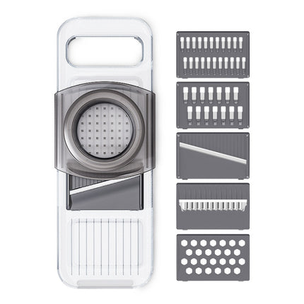 Multi-Function Slicker Kitchen Gadget Potato Slice Grater, Colour: Six Knives Gray-garmade.com