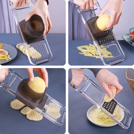 Multi-Function Slicker Kitchen Gadget Potato Slice Grater, Colour: Six Knives Gray-garmade.com