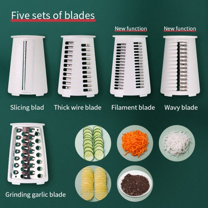 Multi-Function Slicer Hand Roller Kitchen Cut Vegetable Grater, Colour: White-garmade.com