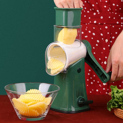 Multi-Function Slicer Hand Roller Kitchen Cut Vegetable Grater, Colour: White-garmade.com
