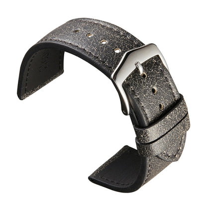 20mm Small Broken Texture Cowhide Strap Suitable For Huawei Watche(Black )-garmade.com