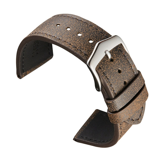 20mm Small Broken Texture Cowhide Strap Suitable For Huawei Watche(Deep Coffee)-garmade.com