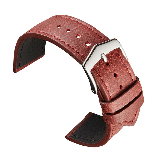22mm Small Broken Texture Cowhide Strap Suitable For Huawei Watche(Red )-garmade.com
