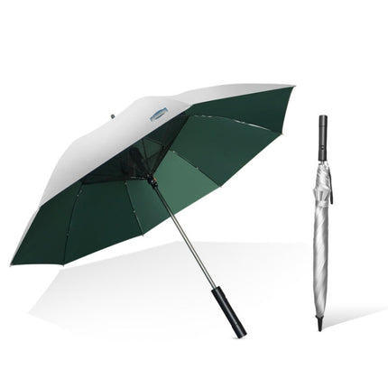 9033 Sun and Rain Dual-purpose Umbrella Multi-function Fan Titanium Silver Glue Sunscreen and UV Protection Long Handle Umbrella(Ink Green)-garmade.com