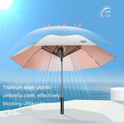 9033 Sun and Rain Dual-purpose Umbrella Multi-function Fan Titanium Silver Glue Sunscreen and UV Protection Long Handle Umbrella(Black)-garmade.com