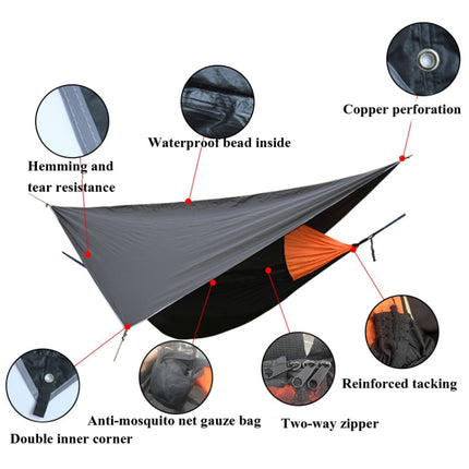 Strut Mosquito Net Hammock Diamond Sunshade Set Outdoor Camping Automatic Quick-Open Anti-Mosquito Hammock Canopy Set(Black)-garmade.com