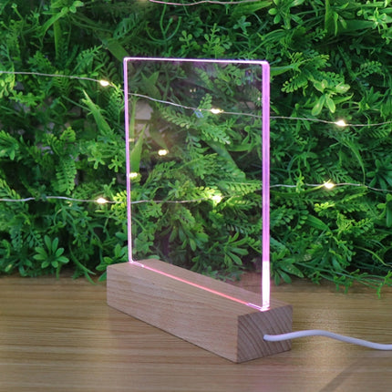 3D LED Blank Unengraved Acrylic Beech Base Night Light(Pink Light)-garmade.com