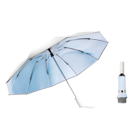 3021 Automatic Rain And Sun Dual-Purpose Umbrella Sun-Proof And Anti-Rebound Folding Umbrella(Light Blue)-garmade.com