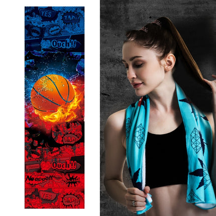 2 PCS Fitness Cold Towel Outdoor Sports Cooling Quick-Drying Towel, Size: 100 x 30cm(Basketball)-garmade.com