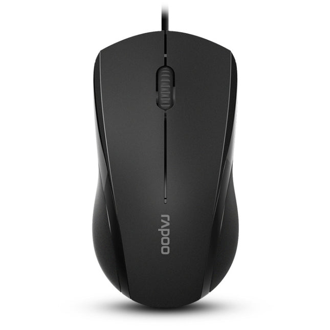 Rapoo N1600 1000 DPI 3 Keys Office Business Silent Wired Mouse, Cable Length: 1.5m(Black)-garmade.com