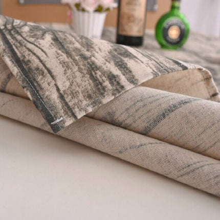 Imitation Bark Cotton Linen Tablecloth, Size:90x90cm(Wood Grain)-garmade.com