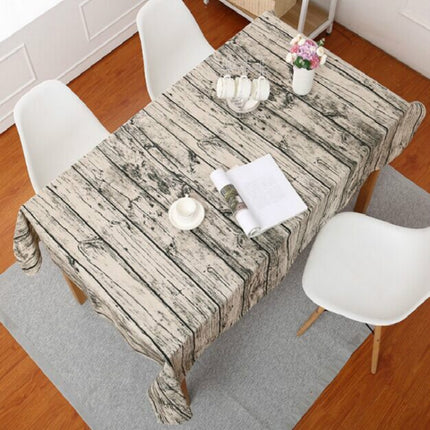 Imitation Bark Cotton Linen Tablecloth, Size:100x140cm(Wood Grain)-garmade.com