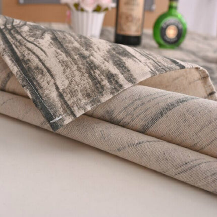 Imitation Bark Cotton Linen Tablecloth, Size:140x250cm(Wood Grain)-garmade.com