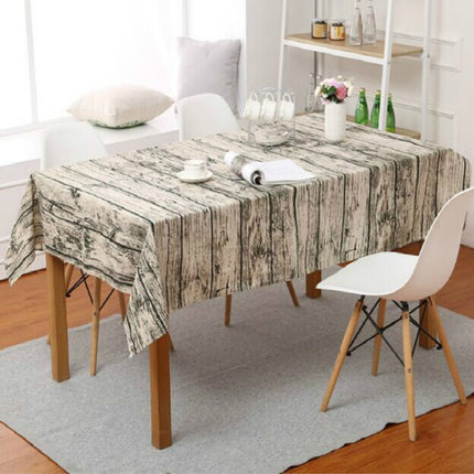 Imitation Bark Cotton Linen Tablecloth, Size:50x80cm(Wood Grain)-garmade.com