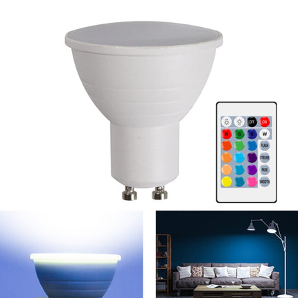 Energy-Saving LED Discoloration Light Bulb Home 15 Colors Dimming Background Decoration Light, Style: Milky White Cover GU10(RGB White)-garmade.com