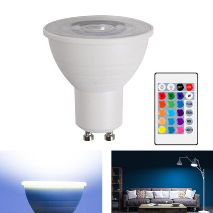 Energy-Saving LED Discoloration Light Bulb Home 15 Colors Dimming Background Decoration Light, Style: Transparent Cover GU10(RGB White)-garmade.com
