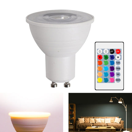 Energy-Saving LED Discoloration Light Bulb Home 15 Colors Dimming Background Decoration Light, Style: Transparent Cover GU10(RGB Warm White)-garmade.com