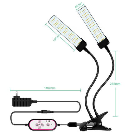 LED Clip Plant Light Timeline Remote Control Full Spectral Fill Light Vegetable Greenhouse Hydroponic Planting Dimming Light, Specification: One Head EU Plug-garmade.com
