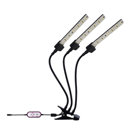 LED Clip Plant Light Timeline Remote Control Full Spectral Fill Light Vegetable Greenhouse Hydroponic Planting Dimming Light, Specification: Three Head UK Plug-garmade.com