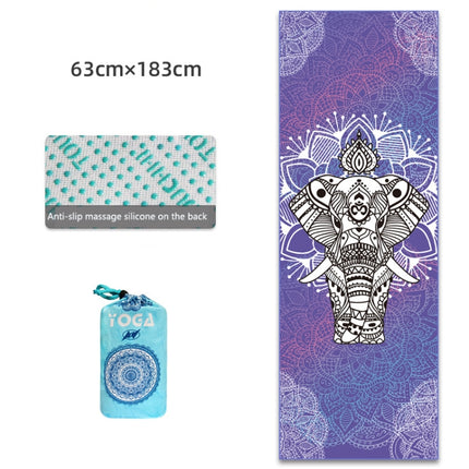 Home Yoga Towel Printing Portable Non-Slip Yoga Blanket, Colour: Elephant Small + Silicone-garmade.com