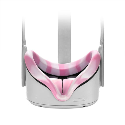 VR Silicone Eye Cover Anti-Sweat And Decontamination Color VR Goggles For Oculus Quest 2(White Pink)-garmade.com