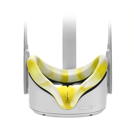 VR Silicone Eye Cover Anti-Sweat And Decontamination Color VR Goggles For Oculus Quest 2(White Yellow)-garmade.com