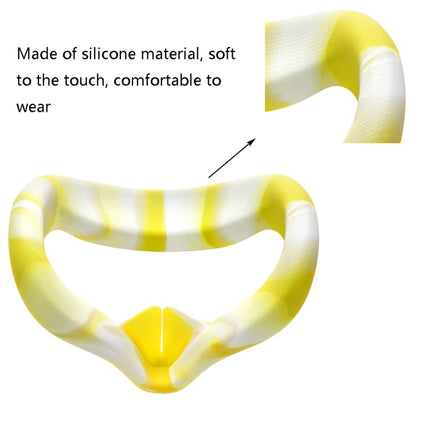 VR Silicone Eye Cover Anti-Sweat And Decontamination Color VR Goggles For Oculus Quest 2(White Yellow)-garmade.com
