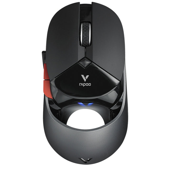 Rapoo VT960 1600 DPI 7 Keys Dual Mode Macro Programmable Symphony RGB Backlit Wireless Gaming Mouse(Black)-garmade.com