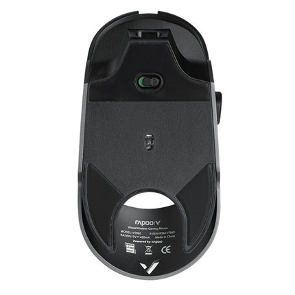 Rapoo VT960 1600 DPI 7 Keys Dual Mode Macro Programmable Symphony RGB Backlit Wireless Gaming Mouse(Black)-garmade.com