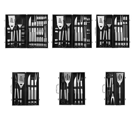 10 in 1 Barbecue Combination Tool Set Aluminum Box Stainless Steel Grill Set-garmade.com