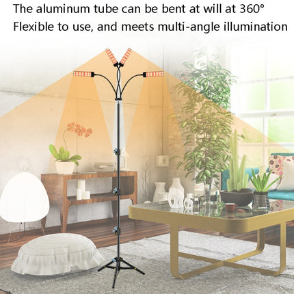 LED Growth Lamp Full-Spectrum Floor Tripod Plant Lamp Indoor Breeding Folding Filling Light, Specification: Three Head EU Plug-garmade.com