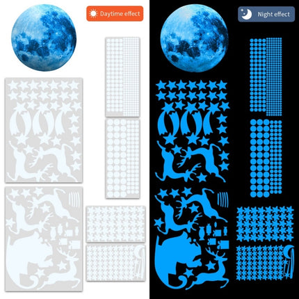 2 Packs AFG3367 Moon + 407 PCS Dot + 103 PCS Star + Two Christmas PE Film Luminous Stickers, Specification: Blue-garmade.com