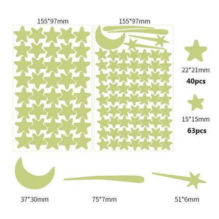 3 Packs Luminous Home Decoration Combination Wall Sticker, Specification: 103PCS Stars + Meteor-garmade.com