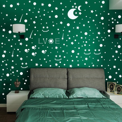 3 Packs Luminous Home Decoration Combination Wall Sticker, Specification: 252PCS Dot + Moon Blue-garmade.com