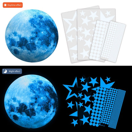 2 Packs AFG3303 Home Decoration Luminous Stars Moon PVC Stickers, Specification: 435PCS+20cm Moon (Blue)-garmade.com